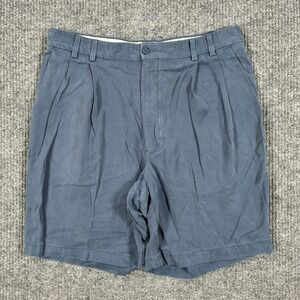Turnbury Mens Shorts Size 36 Blue Pleated Front Lyocell Casual Outdoor